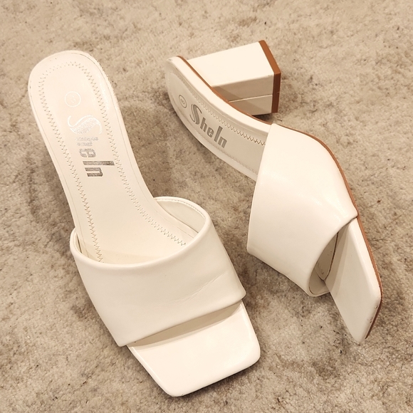 SHEIN White Heeled Sandals - Picture 1 of 4